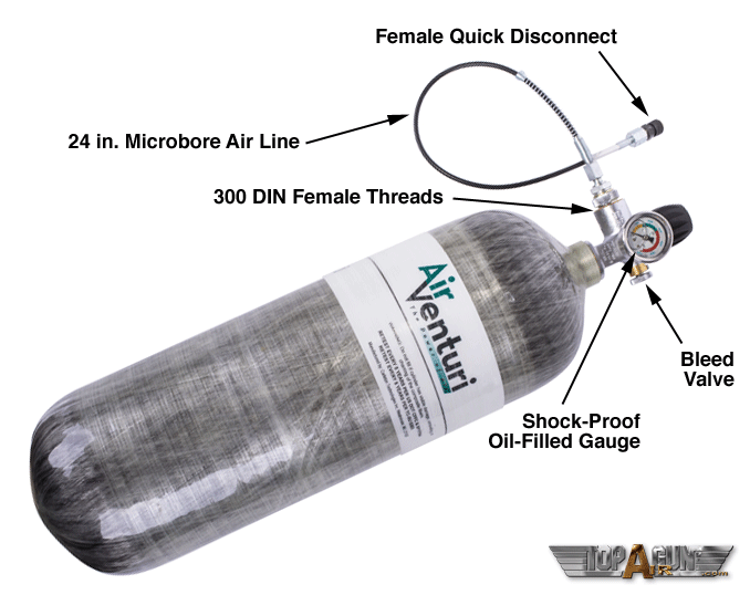 Air Venturi Carbon Fiber Tank, 4500 PSI, 74 Cu Ft Solargas