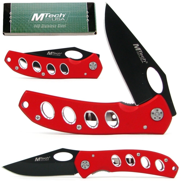 MTech Red 440 Stainless Alumin Tactical Folding Knife
